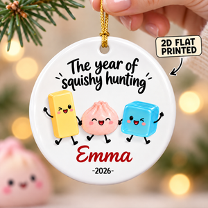 The Year Of Squishies Personalized Ceramic Ornament