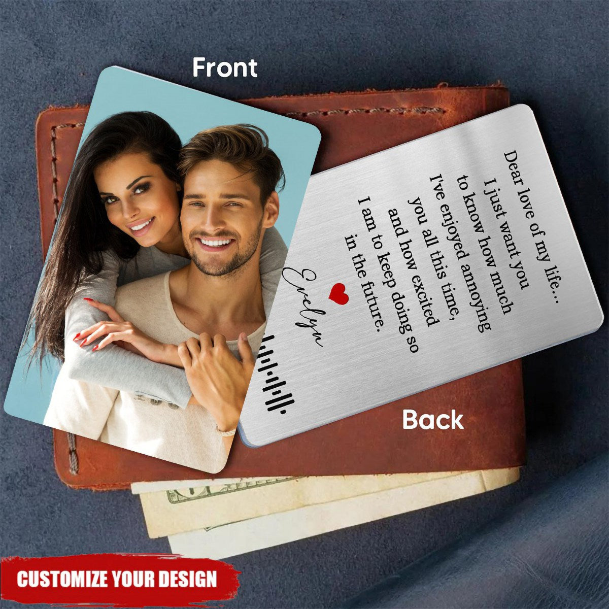Dear Love Of My Life - Personalized Aluminum Photo Wallet Card