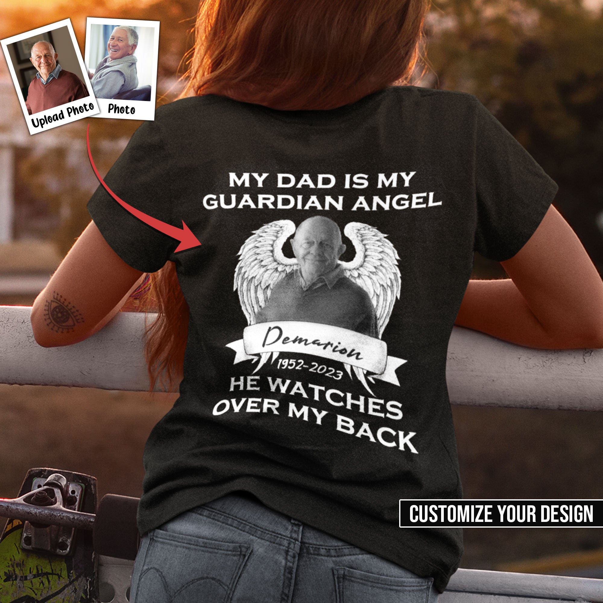 My Loved Ones Is My Guardian Angel - Personalized Back Printed T-Shirt