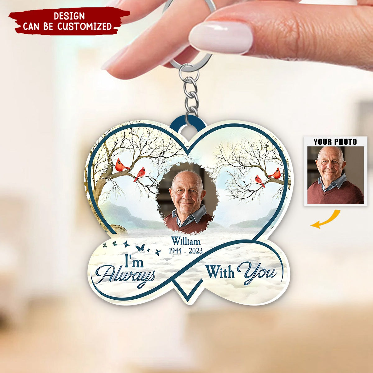 Memorial Family Loss Heart Infinity - Personalized Acrylic Keychain