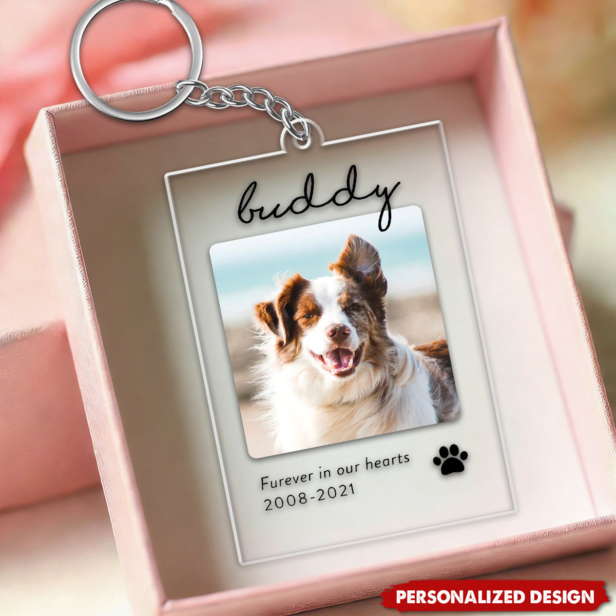 Personalized Pet Memorial Keychain, Acrylic Photo Keepsake