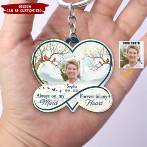 Memorial Family Loss Heart Infinity - Personalized Acrylic Keychain