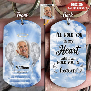 Personalized Memorial A big Piece Of My Heart Lives In Heaven Keychain