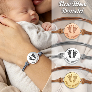 Custom Baby Footprint Bracelet, First Time Mom Gift, New Mom Gift