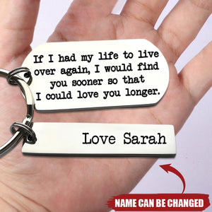 If I Had My Life to Live Over Again - Personalized Stainless Steel Keychain