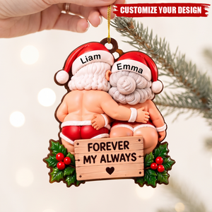 Personalized Forever My Always Couple Christmas Ornament