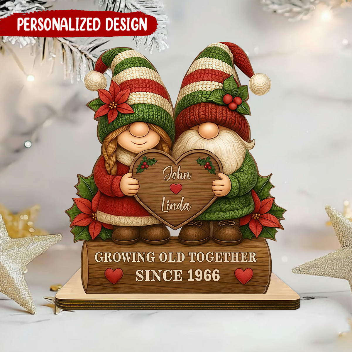 Custom Couple Growing Old Together Wooden Plaque,Couple Gifts