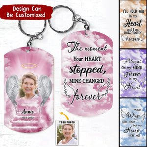 Personalized Memorial A big Piece Of My Heart Lives In Heaven Keychain