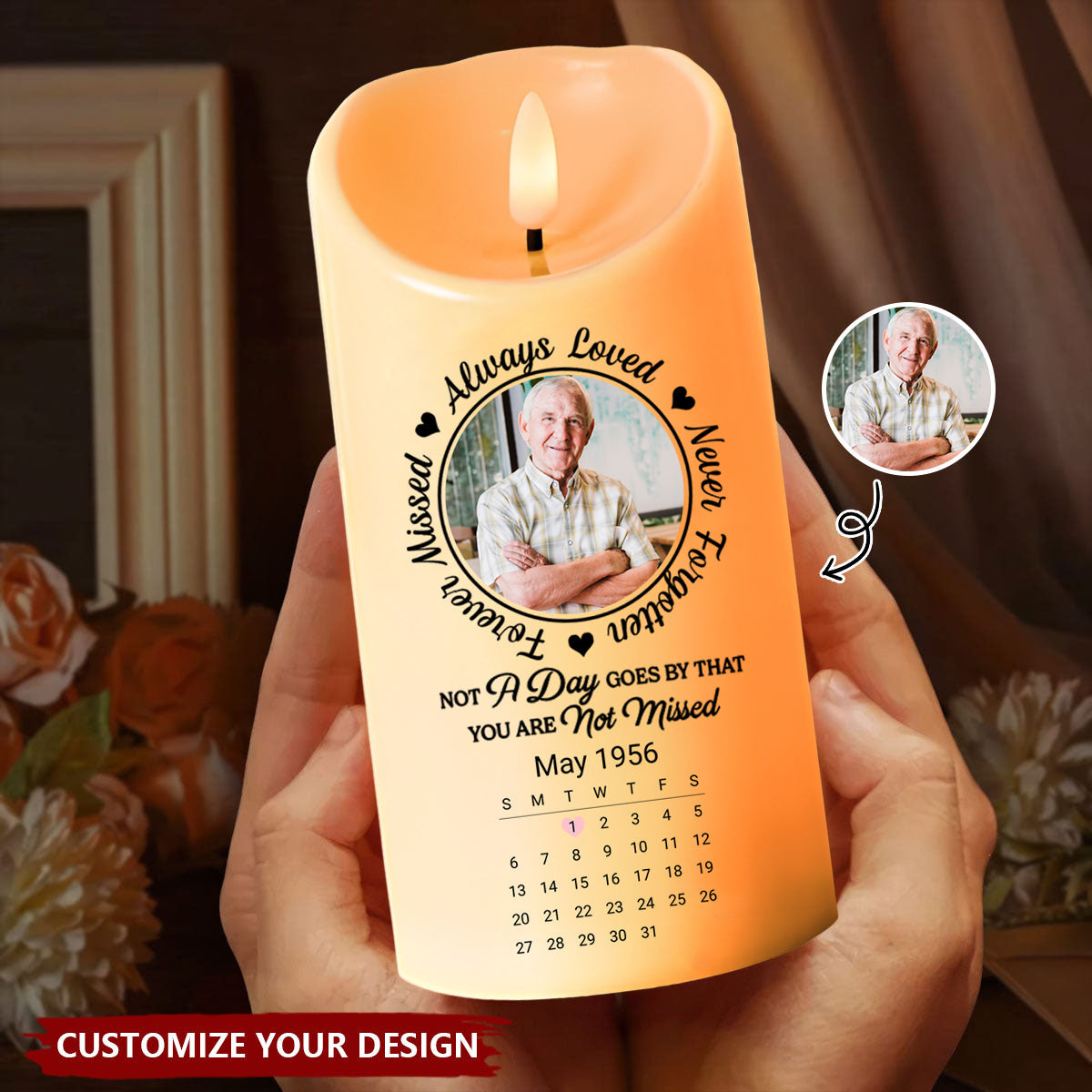 Custom Photo Your Loved One Is Now Your Guardian Angel - Memorial Personalized LED Candle