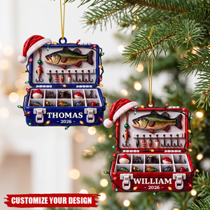 Personalized Fishing Tackle Box Fishing Lovers Ornament