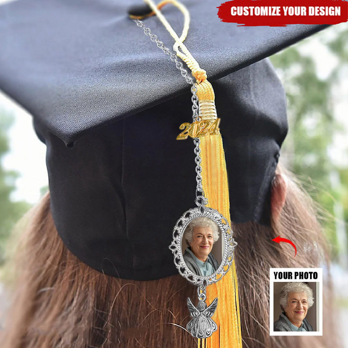 2024 Personalized Graduation Photo Memorial Tassel Charm For Grad Cap Graduation Gift