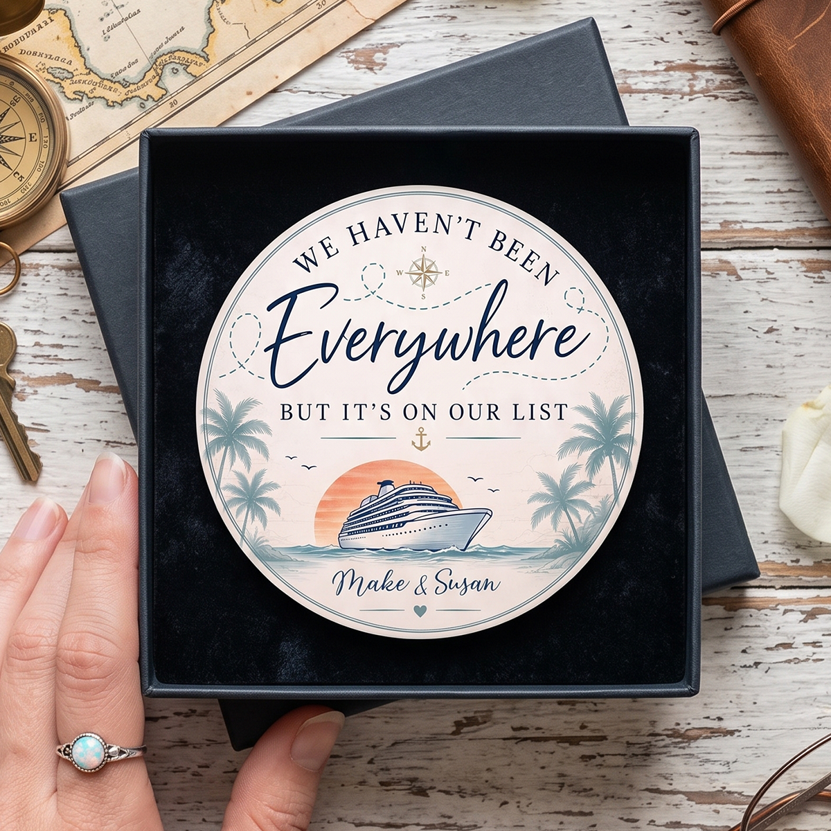 Personalized Cruise Door Magnet | Rustic Coastal Cruise Cabin Decor