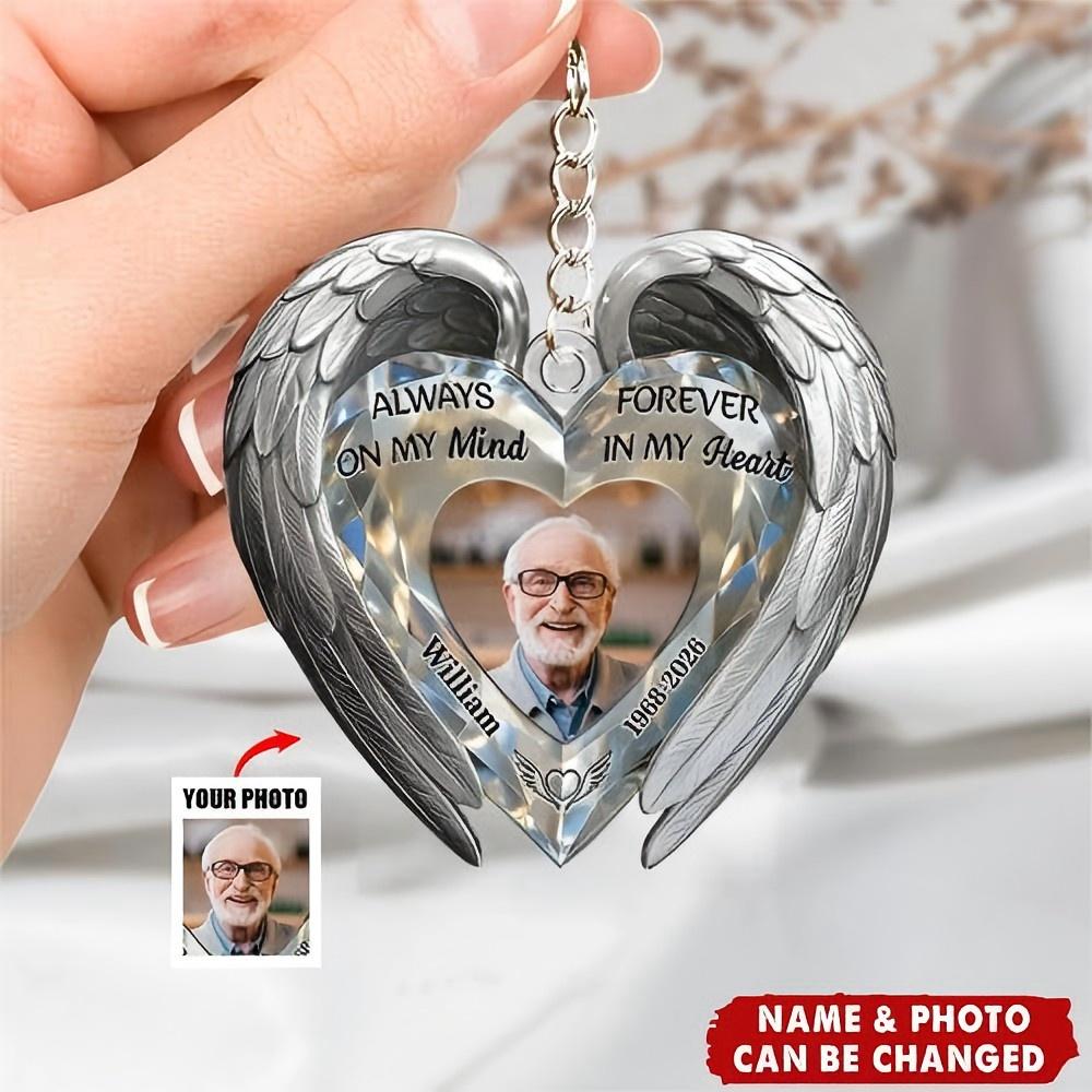 Always On My Mind Forever In My Heart - Personalized Acrylic Keychain