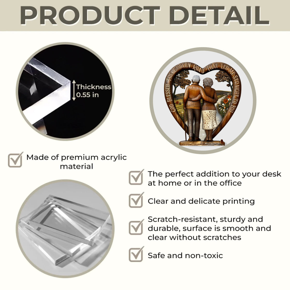 God Blessed The Broken Road - Personalized Couple Custom Shaped Plaque