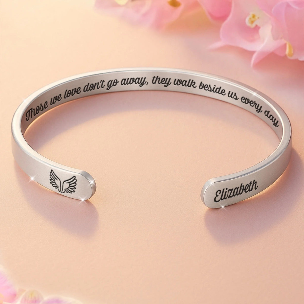 With Me Always - Memorial Personalized Custom Bangle Bracelet Cuffs