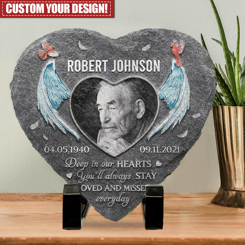 Custom Photo You Will Always Be Loved - Personalized Memorial Stone With Stand