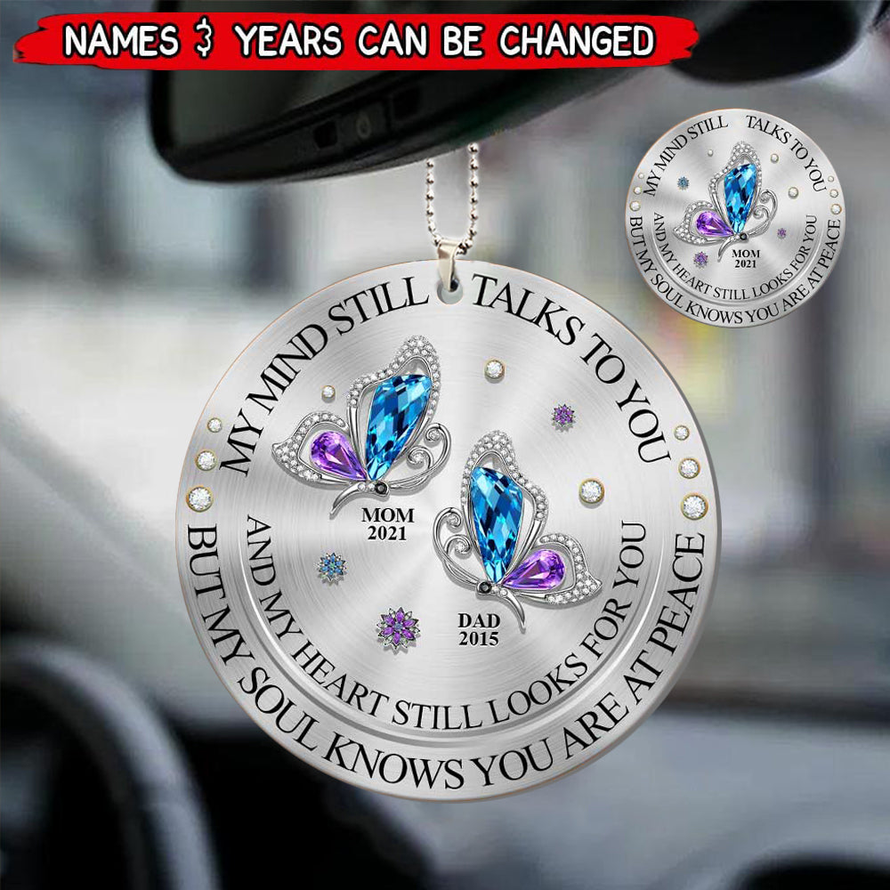 Memorial Butterfly My Mind My Heart My Soul Personalized Acrylic Ornament