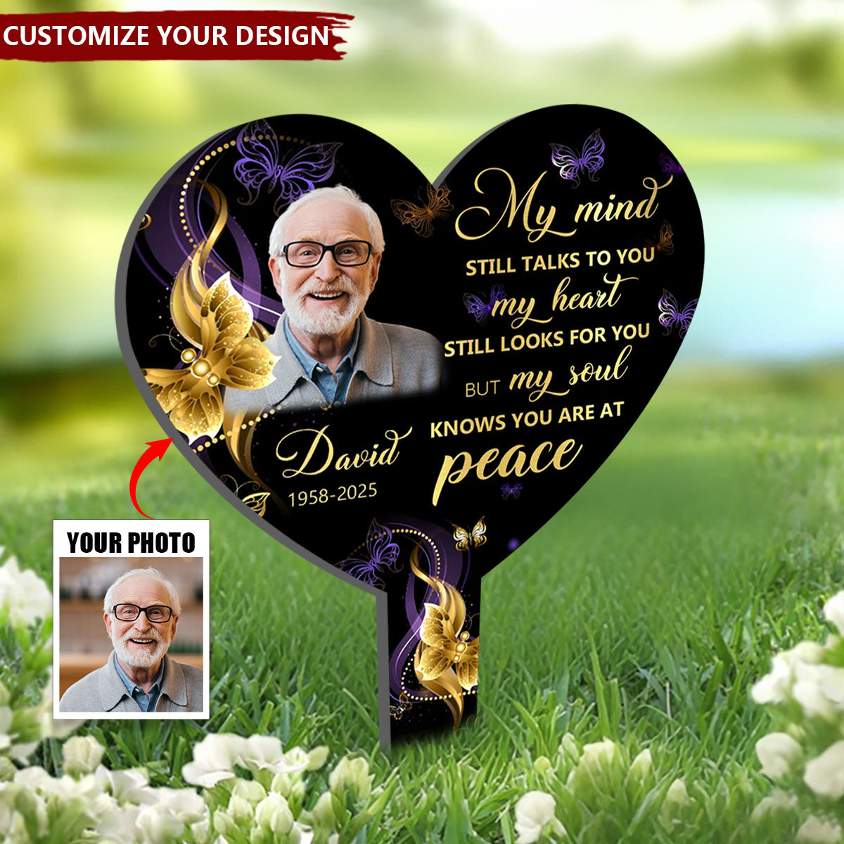 My Soul Knows You Are At Peace - Personalized Garden Stake, Sympathy Gift