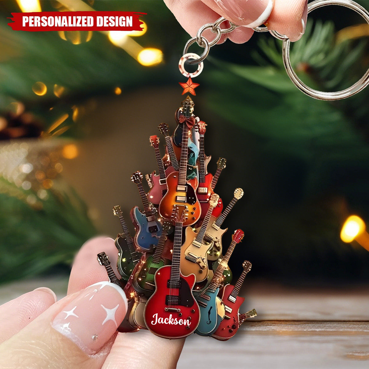 Personalized Custom Name Guitar Acrylic Keychain