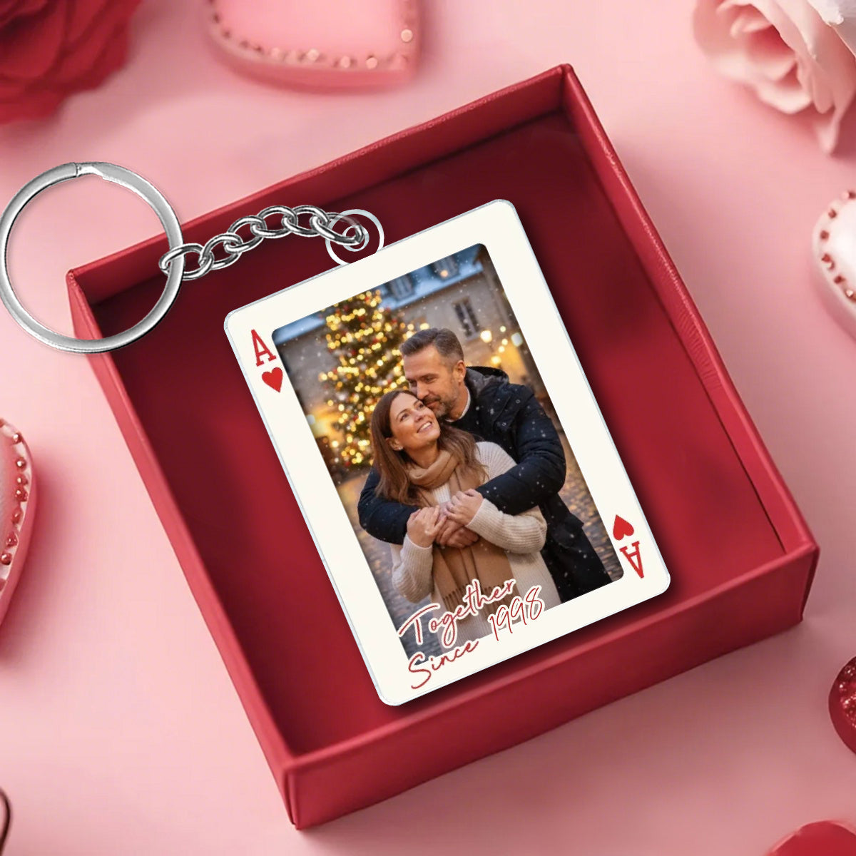 Personalized Couple Custom Photo Shaped Acrylic Keychain
