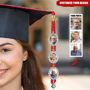 2024 Personalized Graduation Photo Memorial Tassel Charm For Grad Cap Graduation Gift