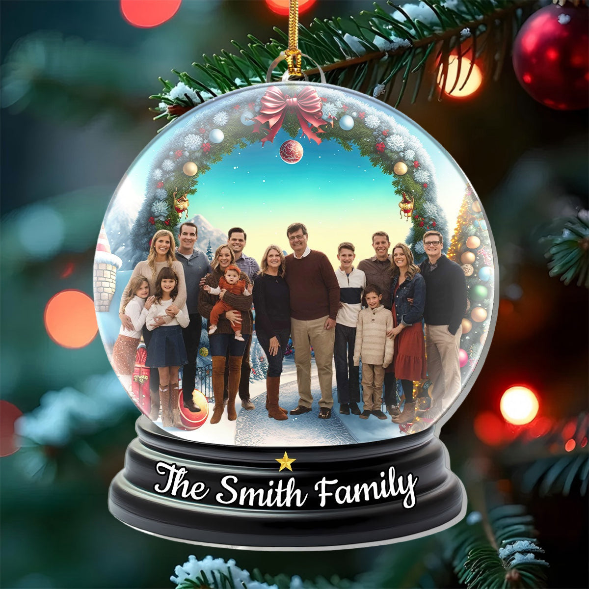 Personalized Family Photo Christmas Ornament
