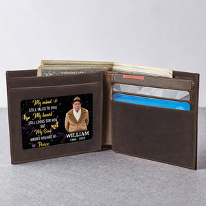 My Mind Still Talks To You - Memorial Personalized Custom Aluminum Wallet Card