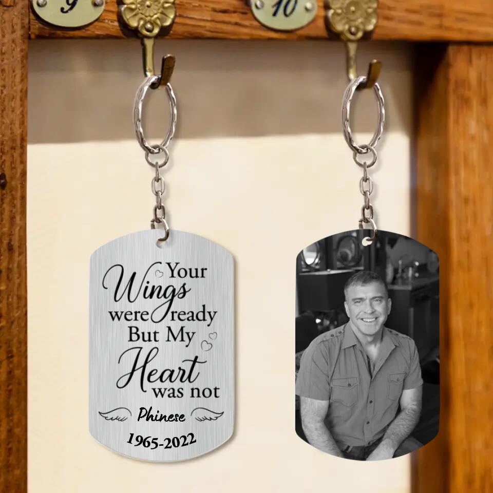 Custom Personalized Memorial Photo Keychain - Memorial Gift Idea For Family