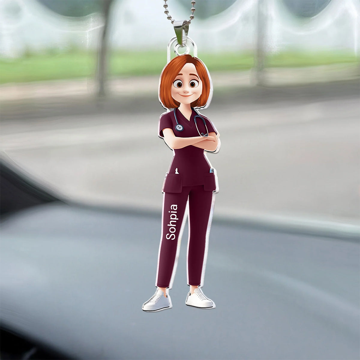 To My Favorite Nurse, Personalized Acrylic Car Hanger, Gift For Nurses