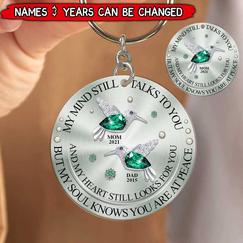 Sparkling Memorial Humming Bird My Mind My Heart My Soul Personalized Acrylic Keychain