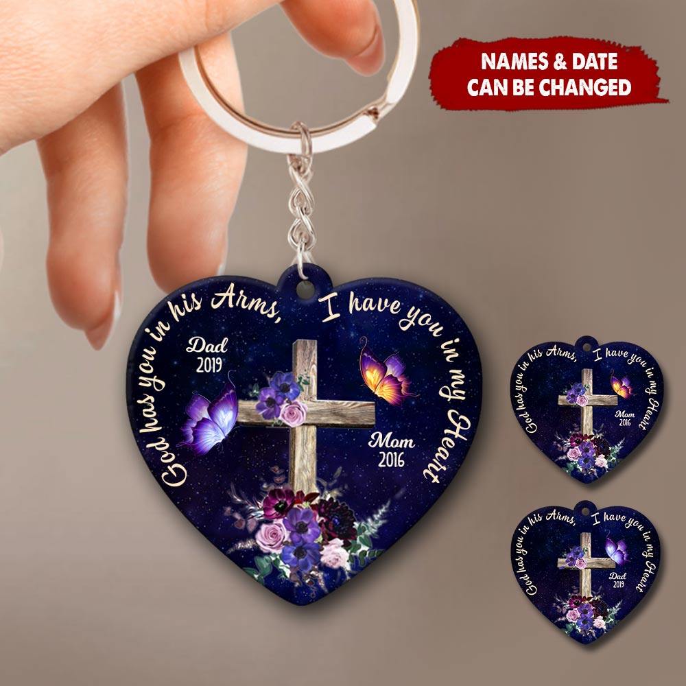 Memorial Gift, I Have You In My Heart- Personalized Keychain