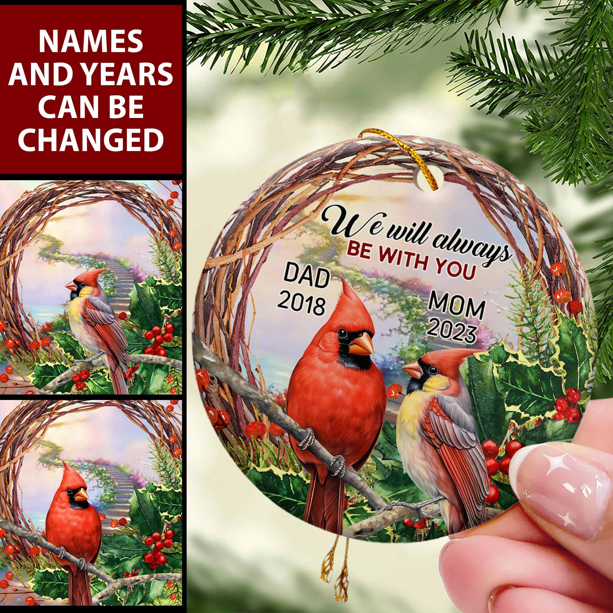 We Will Always Be With You - Personalized Ceramic Ornament