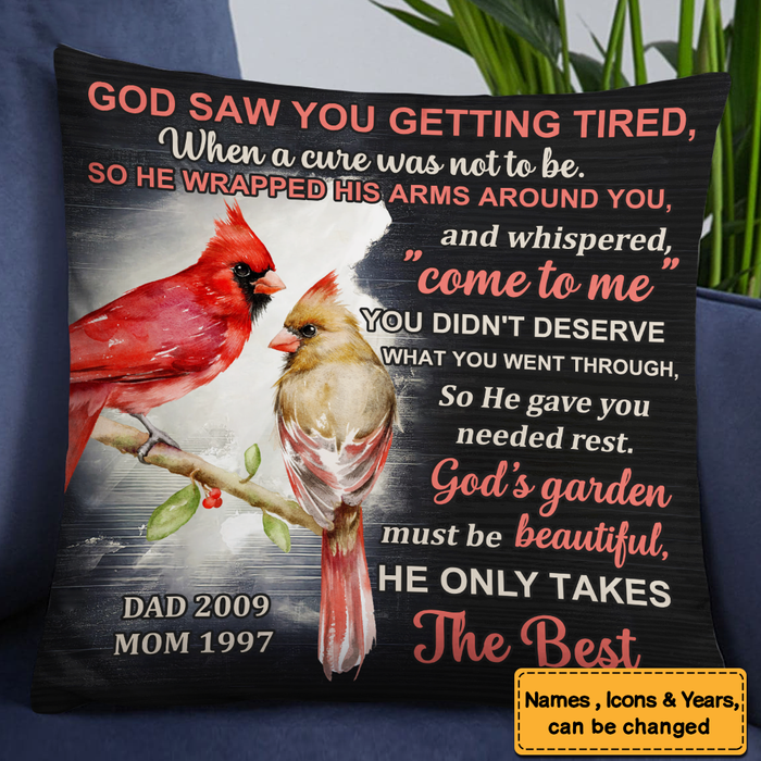 Personalized Gift For Loss Dad Loss Mom Memorial Pillow