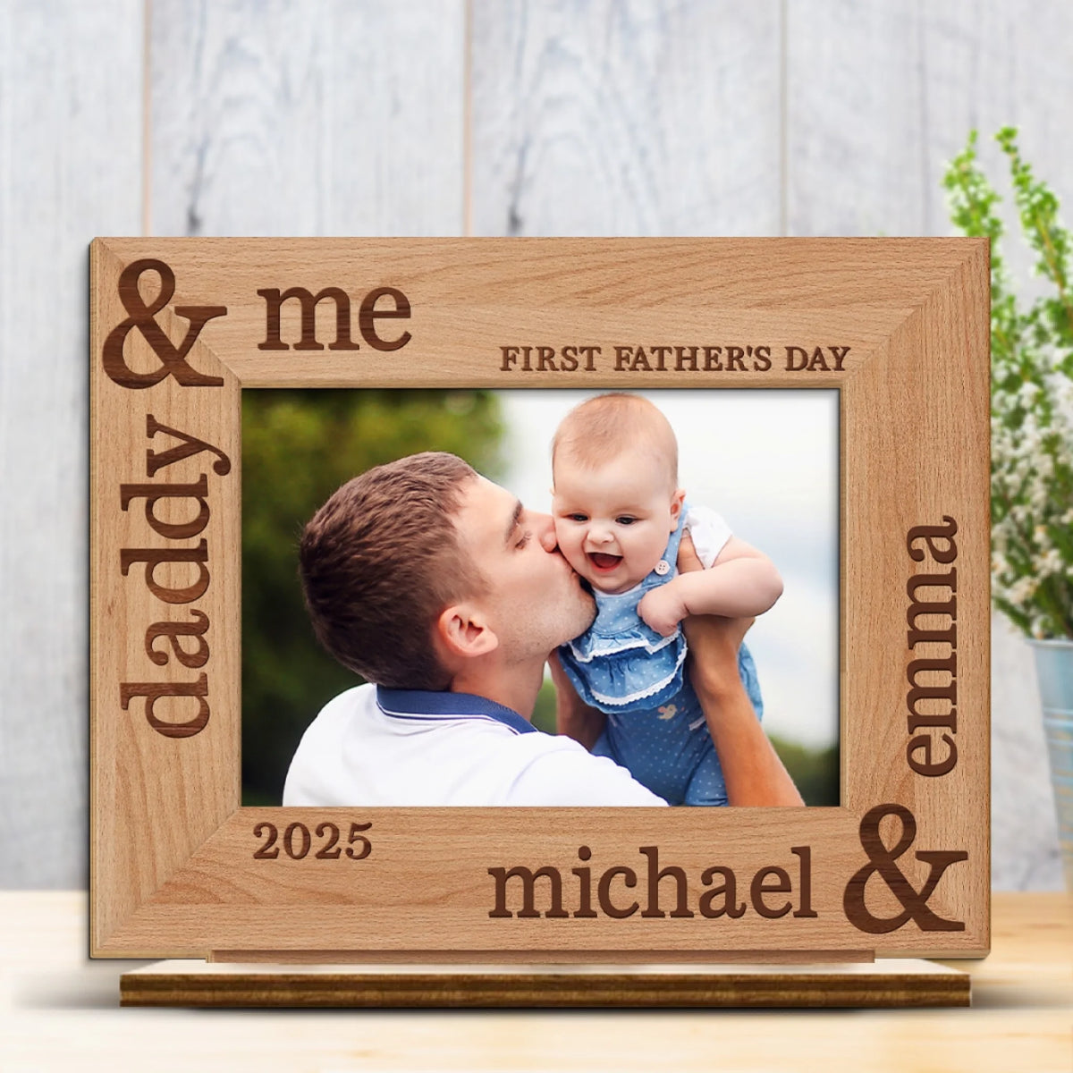 Our First Fathers Day Together - Personalized Custom 2-Layered Wooden Plaque