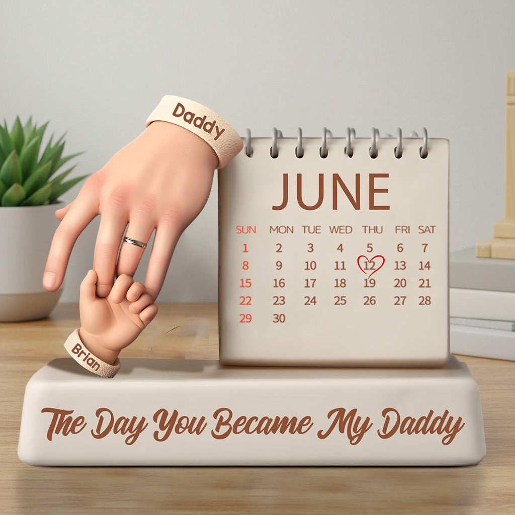 The Day You Became My Daddy - Personalized Father Custom Shaped Acrylic Plaque