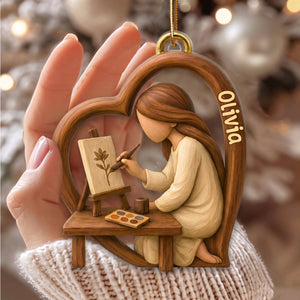 Personalized Girl Who Loves Painting Oranment – Inspiring Christmas Gift for Artists