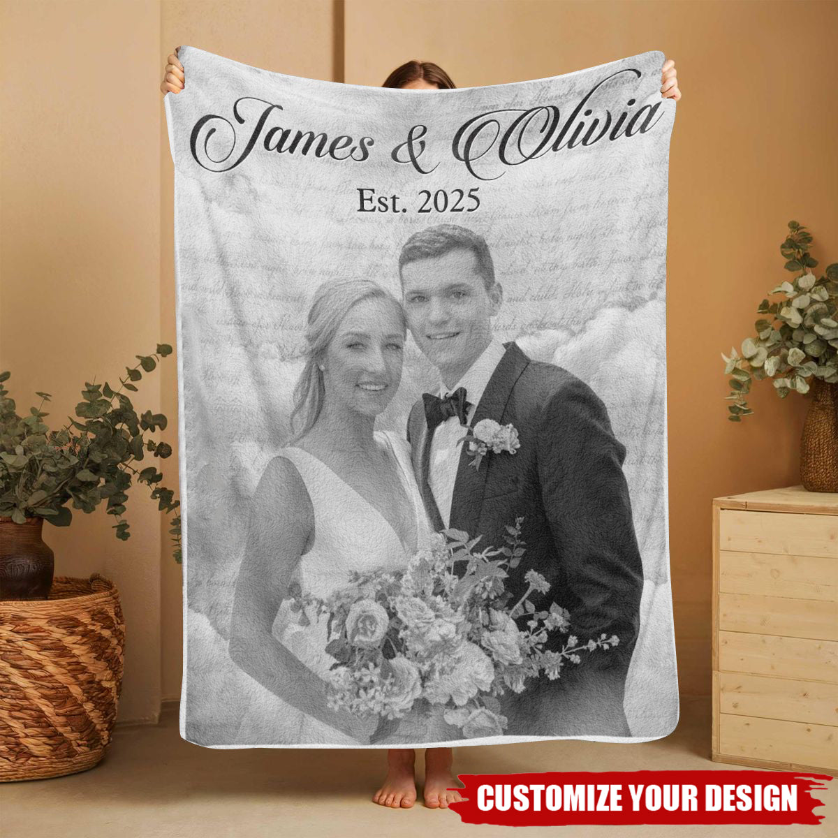 The Start Of Us - Personalized Wedding Gift Blanket