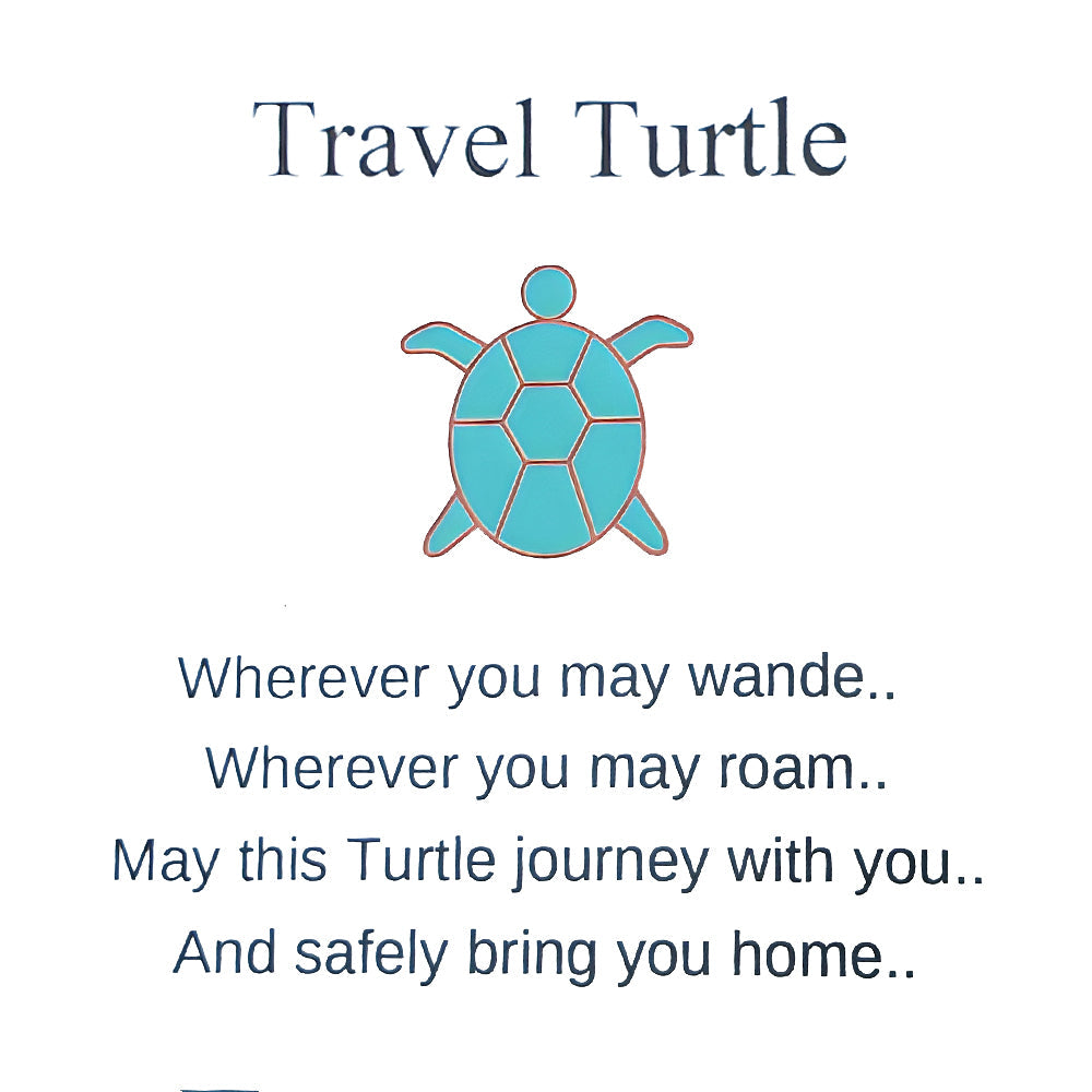 Personalized Keychain, Travel Sea Turtle Keyring, Journey Good Luck Charm