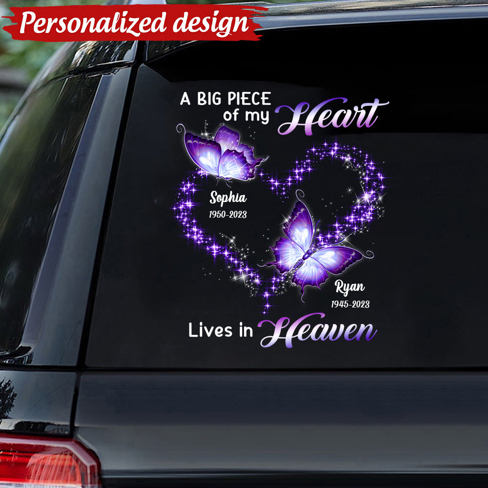 Personalized Gift A Big Piece Of My Heart Lives In Heaven Sticker