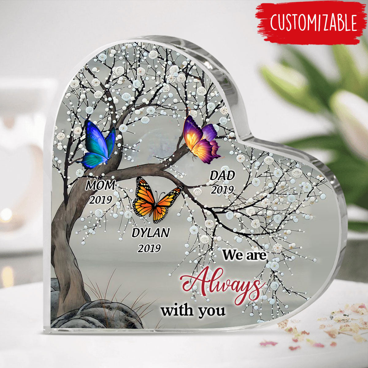 I Am Always With You Butterfly - Memorial Gift - Personalized Acrylic Plaque