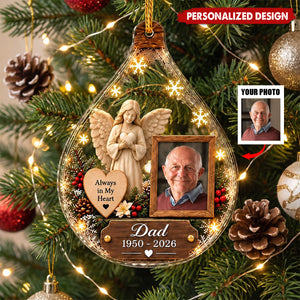 Personalized Memorial Christmas Ornament, Custom Photo Remembrance Keepsake