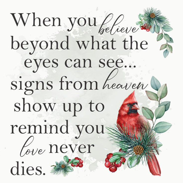 Personalized Cardinal Heart Memorial Stainless Steel Keychain