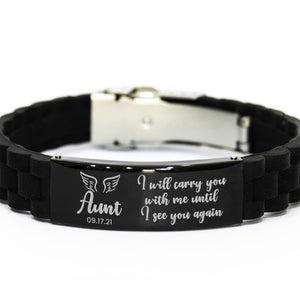 Personalized I Will Carry You With Me Til' I See You Again Memorial Gift Bracelet
