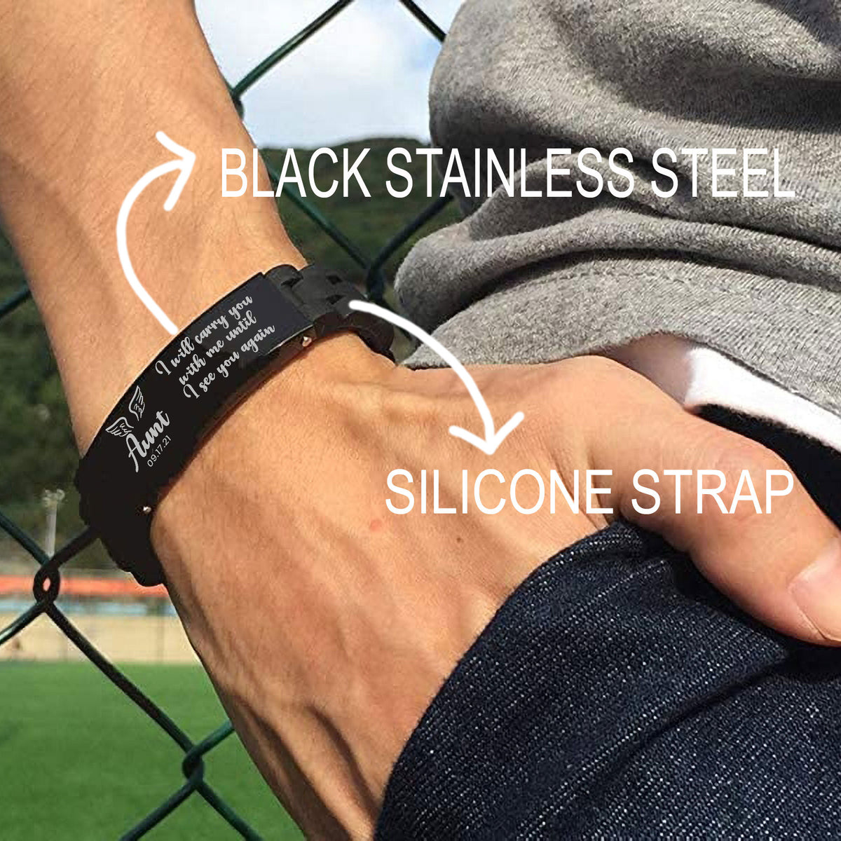 Personalized I Will Carry You With Me Til' I See You Again Memorial Gift Bracelet