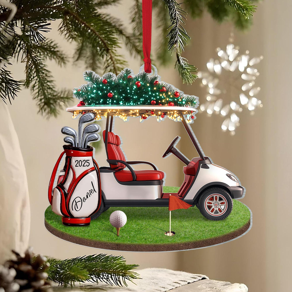 Personalized Golf Backpack Christmas Ornament, Golf Club Keepsake