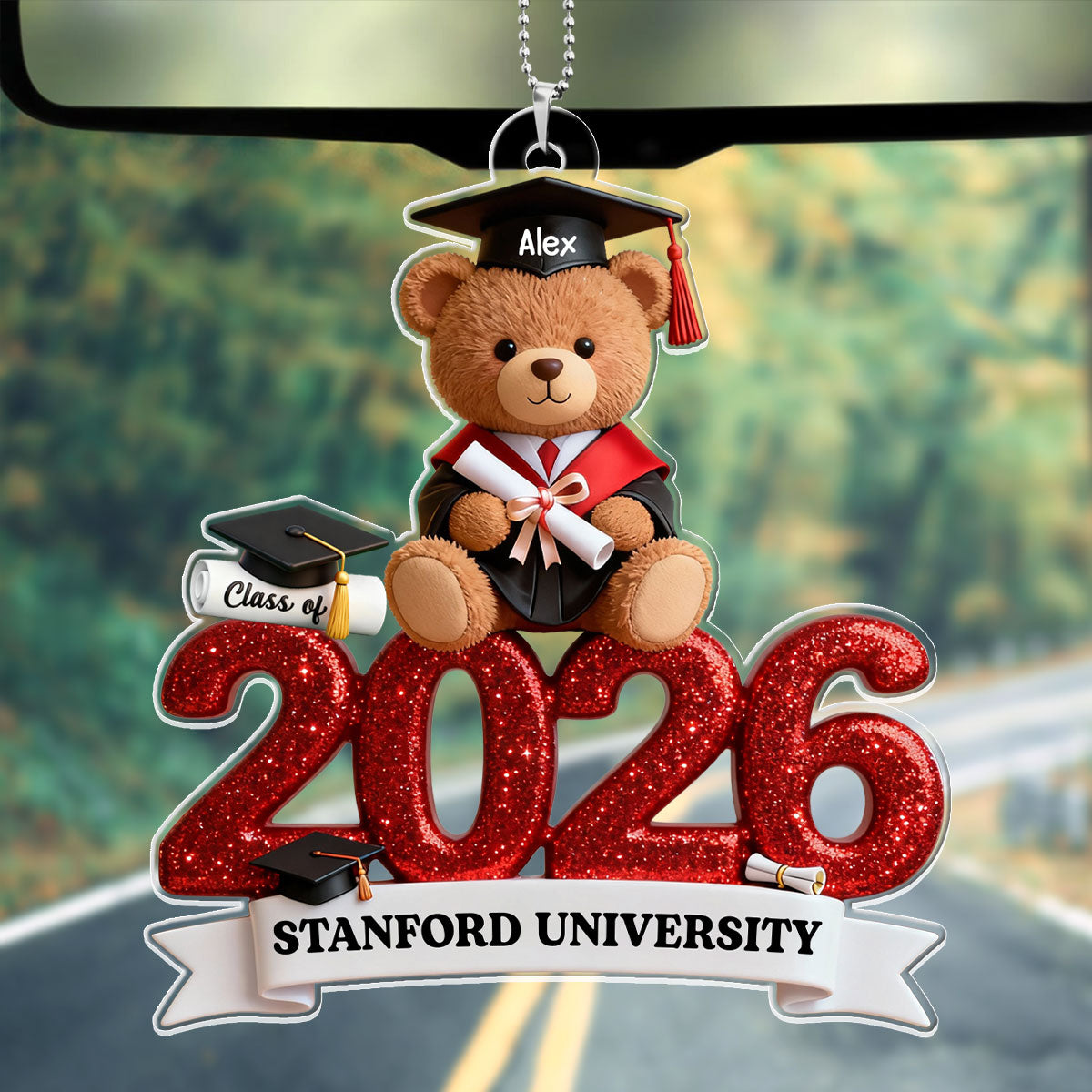 Tassel The Hustle, Time To Sparkle - Personalized Car Acrylic Hanging Ornament