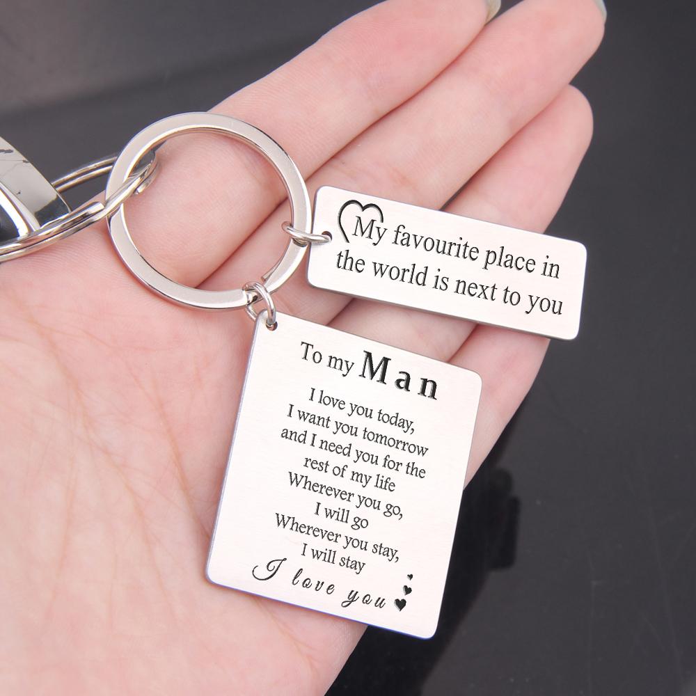Calendar Keychain - To My Man - My Favourite Place In The World Is Next To You