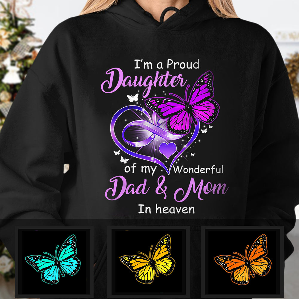 Memorial Mom Dad In Heaven Personalized All Over Print Hoodie