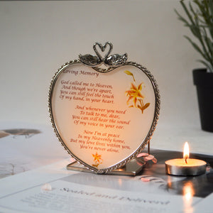 Heart Candle Holder in Loving Memory Poem