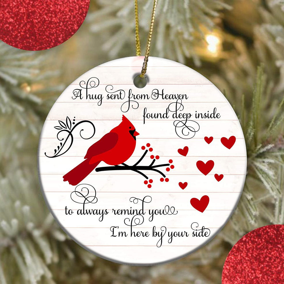 A hug sent from heaven memorial ornament (Porcelain)